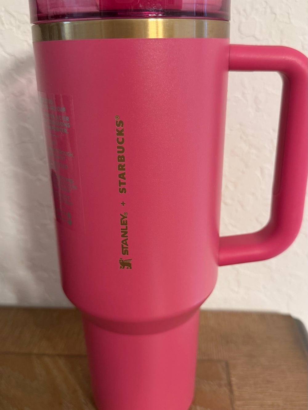 Stanley Pink Insulated Travel Mug with Handle